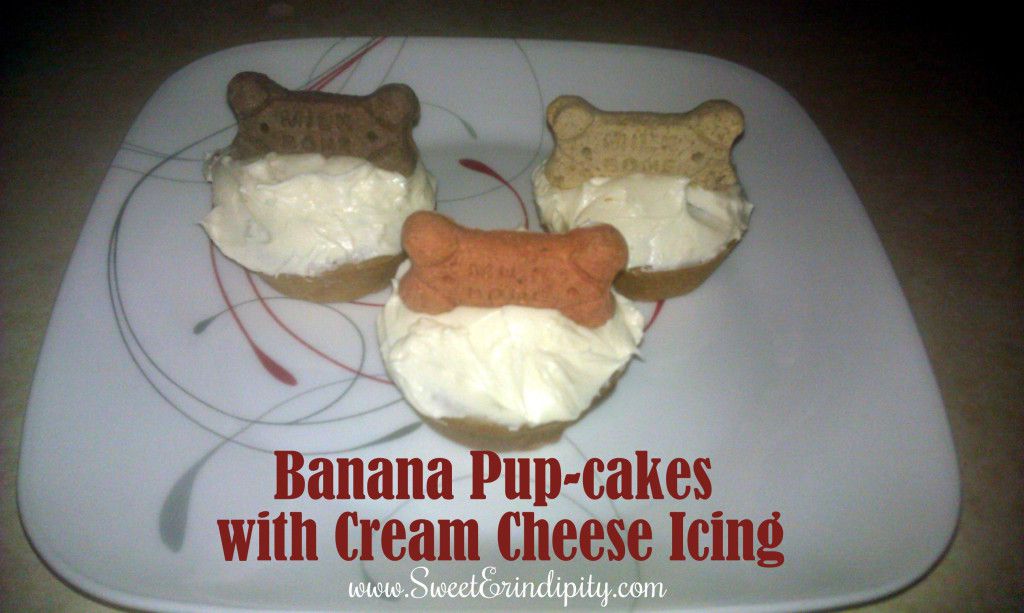 Banana Pupcakes with Cream Cheese Icing!