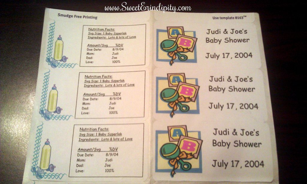Baby Shower :Labels