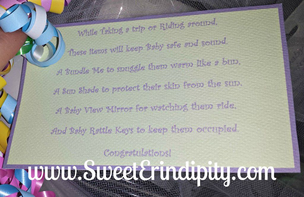 Car Baby Item Poem ~ SweetErindipity.com